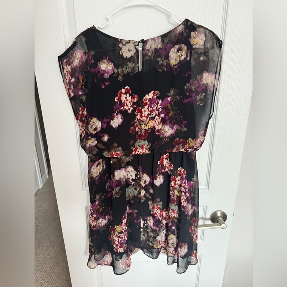 Nordstrom Lush black floral baby doll dress size medium - Picture 2 of 3